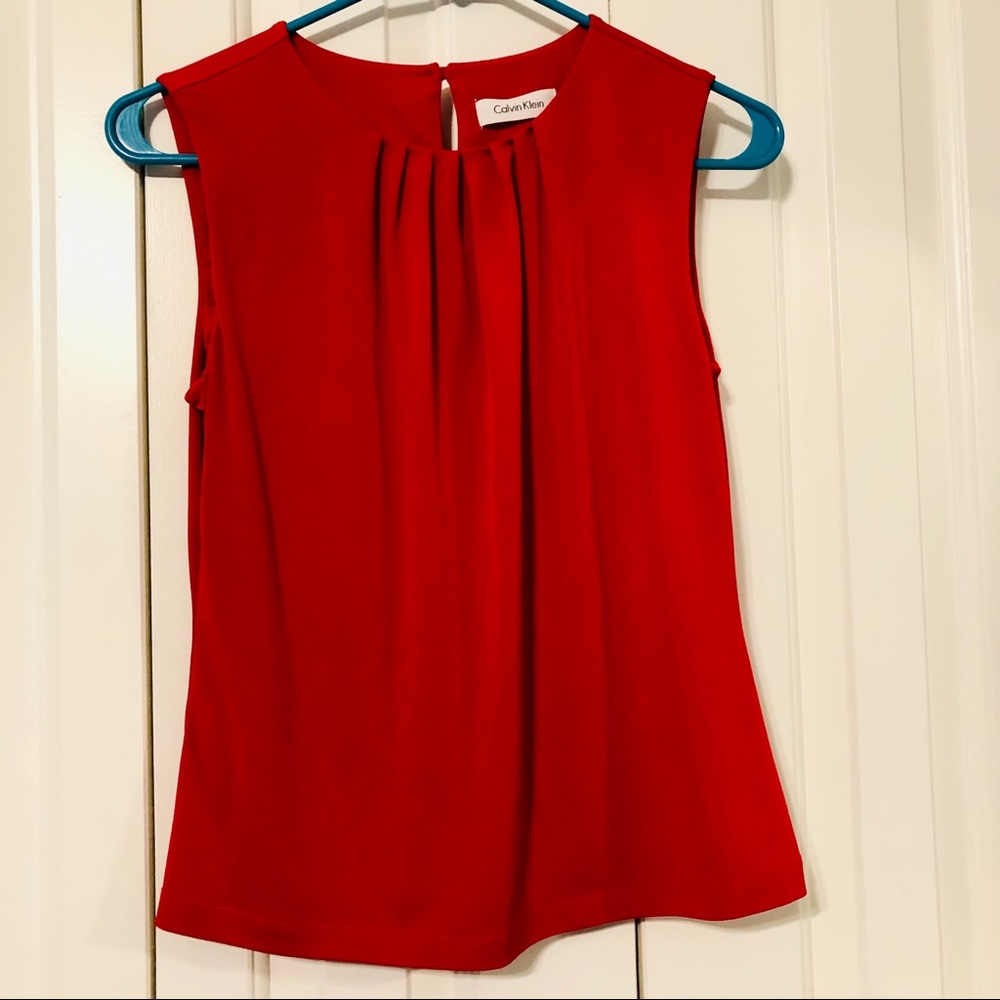 Calvin Klein Bright Red Sleeveless Top